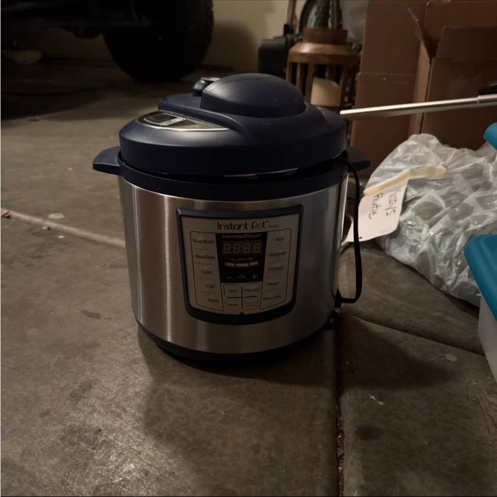 Instant Pot Multi-Use Pressure Cooker - Stainless Steel and Blue